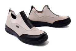 RIEKER TEX L7153-60 beige, półbuty damskie. Brązowe półbuty wsuwane Rieker, bez wzorów, bez obcasa. Za 329.90 zł.
