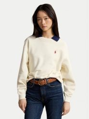 Polo Ralph Lauren Bluza 211B17785002 Kremowy Relaxed Fit. Białe bluzy Polo Ralph Lauren, xs, bez wzorów, z bawełny, bez kaptura. Za 859.99 zł.