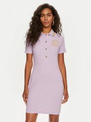 Versace Jeans Couture Sukienka codzienna 76HAOT03 Fioletowy Regular Fit. Fioletowe sukienki Versace Jeans Couture, na co dzień, m, bez wzorów, z bawełny, bez kołnierzyka, bez ramiączek, proste. Za 359.99 zł.
