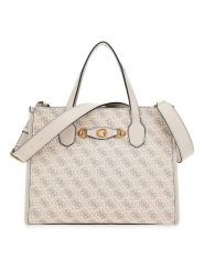 Guess Torebka w kolorze kremowym - 34 x 26 x 13 cm rozmiar: onesize. Brązowe torebki klasyczne Guess, z aplikacjami, z materiału, przez ramię, bez dodatków. Za 410.41 zł.