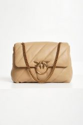 Torebka damska Love Big Puff Cl PINKO. Brązowe torebki klasyczne Pinko, bez wzorów, z mikrofibry, pikowane, bez dodatków. Za 2,159.00 zł.