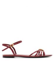 Gino Rossi Sandały ROSE-SLT569P-19 Czerwony. Czerwone sandały Gino Rossi, bez wzorów, ze skóry, bez obcasa, na płaskiej podeszwie, bez zapięcia. Za 299.99 zł.