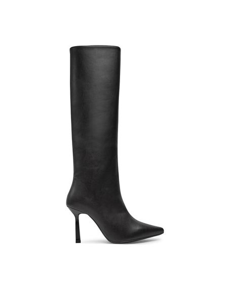 HUGO Kozaki Katniss 50523203 Czarny. Czarne kozaki Hugo, bez wzorów, ze skóry, bez obcasa, na szpilce, bez zapięcia. Za 1,249.00 zł.