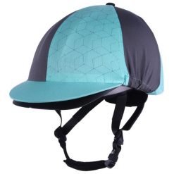 Czapka do kasku jeździeckiego QHP Eldorado. Niebieskie czapki z daszkiem QHP, bez wzorów, eleganckie. Za 139.50 zł.