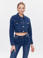 Morgan Kurtka jeansowa 231-VEIKO Niebieski Regular Fit. Niebieskie kurtki Morgan, bez wzorów, z bawełny, bez kaptura. Za 219.99 zł.