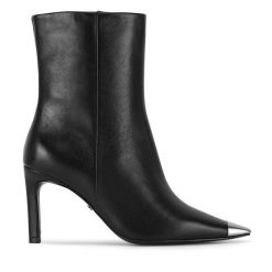 Botki Gino Rossi. Czarne botki Gino Rossi, bez wzorów, bez obcasa, na szpilce, bez zapięcia. Za 279.99 zł.
