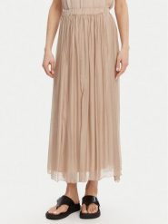 ViCOLO Spódnica midi TD0022 Beżowy Regular Fit. Brązowe spódnice ViCOLO, m, bez wzorów, ze lnu, midi. Za 229.99 zł.