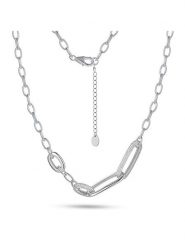 Eclat d'Argent Srebrny naszyjnik z elementem ozdobnym - dł. 40 cm rozmiar: onesize. Szare naszyjniki Eclat d'Argent, z materiału, z cyrkonią, srebrne. Za 674.99 zł.