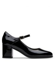 Clarks Półbuty Freva 55 Strap 26181337 Czarny. Czarne półbuty wsuwane Clarks, bez wzorów, z lakierowanej skóry, bez obcasa, na obcasie. Za 359.99 zł.