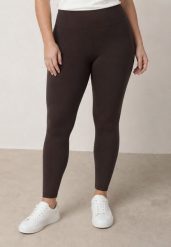 Brązowe Gładkie Legginsy z Wysokim Stanem i Panelem Podkreślającym Talię Noseno. Brązowe legginsy Born2be, plus size, bez wzorów, z jeansu, z podwyższonym stanem, na fitness i siłownię. Za 79.99 zł.