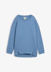Bluza oversize z mieszanki bawełny. Czerwone bluzy bonprix, bez wzorów, z bawełny, bez kaptura. Za 77.99 zł.