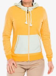 Bluza z kapturem damska Edelrid Bege Zip Hoody. Żółte bluzy EDELRID, l, bez wzorów, z bawełny, z kapturem, na fitness i siłownię. Za 296.99 zł.