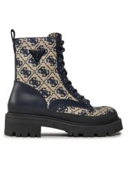 Guess Trapery Bada FL7BDA FAL10 Granatowy. Niebieskie traperki Guess, z aplikacjami, ze skóry, bez obcasa, bez zapięcia. Za 739.99 zł.