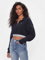 Tommy Jeans Bluza DW0DW16129 Granatowy Regular Fit. Niebieskie bluzy Tommy Jeans, xl, bez wzorów, z bawełny, bez kaptura. Za 379.99 zł.