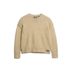 Sweter damski Superdry Essential. Brązowe swetry Superdry, uniwersalny, z aplikacjami, z dzianiny, klasyczne, bez ramiączek. Za 142.00 zł.