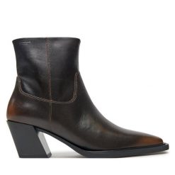 Kowbojki Vagabond Shoemakers. Brązowe botki Vagabond Shoemakers, bez wzorów, bez obcasa, na słupku, bez zapięcia. Za 429.99 zł.