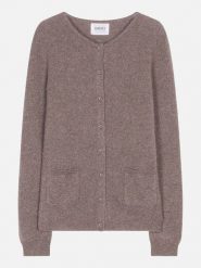 Perfect Cashmere Kaszmirowy kardigan "Amy" w kolorze szarobrązowym rozmiar: L. Brązowe swetry Perfect Cashmere, l, bez wzorów, z kaszmiru, bez ramiączek. Za 416.30 zł.