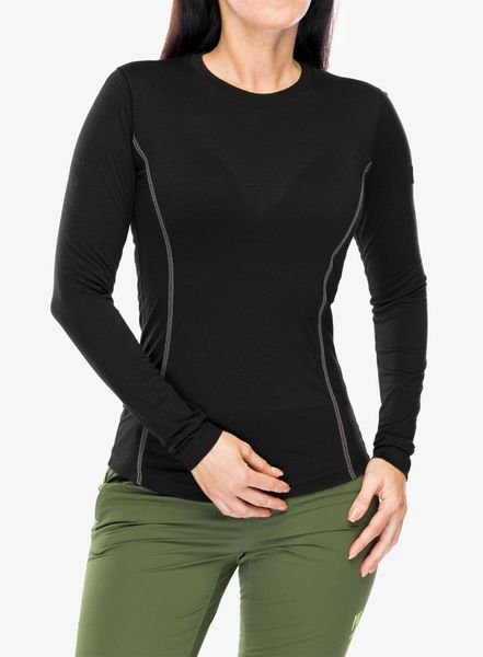 Bluza termoaktywna damska Sensor Merino Active Tee L/S. Czarne bluzy Sensor, l, bez wzorów, z materiału, bez kaptura, narciarskie. Za 329.99 zł.