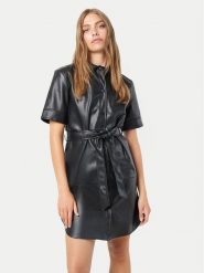 Noisy May Sukienka z imitacji skóry Andy 27026068 Czarny Regular Fit. Czarne sukienki Noisy May, s, bez wzorów, ze skóry, bez kołnierzyka, bez ramiączek. Za 129.99 zł.