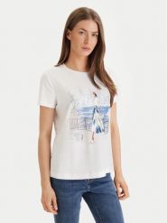 DKNY T-Shirt P61MPWNA Biały Regular Fit. Białe t-shirty DKNY, xs, bez wzorów, bez kołnierzyka, bez ramiączek. Za 389.99 zł.