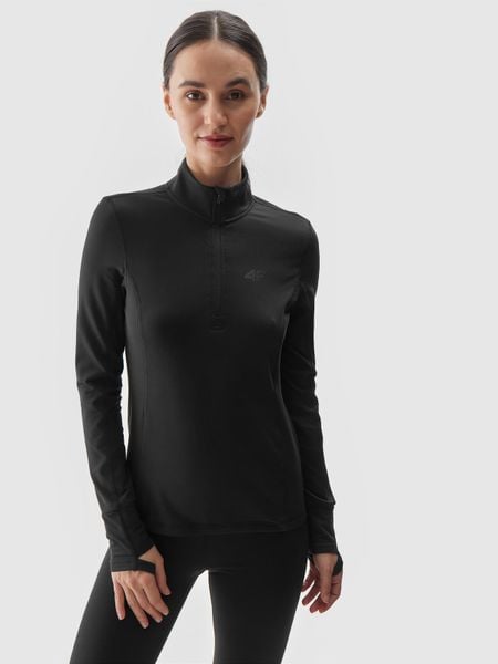4F Bielizna termiczna drapana (góra) damska - czarna L. Czarna bielizna termoaktywna damska 4f, bez wzorów, z dzianiny, bez ramiączek. Za 129.99 zł.