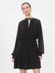 Vila Sukienka koktajlowa 14090355 Czarny Loose Fit. Czarne sukienki Vila, bez wzorów, z syntetyku, wizytowe, bez kołnierzyka, bez ramiączek. Za 129.99 zł.