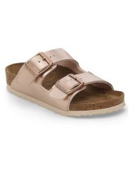 Birkenstock Klapki "Arizona" w kolorze miedzianym rozmiar: 37. Pomarańczowe klapki Birkenstock, bez wzorów, klasyczne, z otwartym noskiem, bez obcasa, bez zapięcia. Za 244.80 zł.