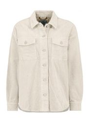 Sublevel Sztruksowa kurtka koszulowa w kolorze kremowym rozmiar: L. Brązowe kurtki Sublevel, l, bez wzorów, ze sztruksu, bez kaptura. Za 78.47 zł.