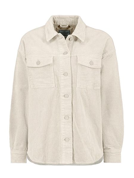 Sublevel Sztruksowa kurtka koszulowa w kolorze kremowym rozmiar: M. Brązowe kurtki Sublevel, m, bez wzorów, ze sztruksu, bez kaptura. Za 100.28 zł.