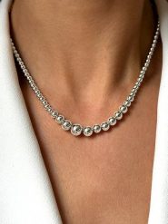 Eclat d'Argent Srebrny naszyjnik z elementami ozdobnymi - dł. 40 cm rozmiar: onesize. Szare naszyjniki Eclat d'Argent, z materiału, srebrne. Za 304.99 zł.