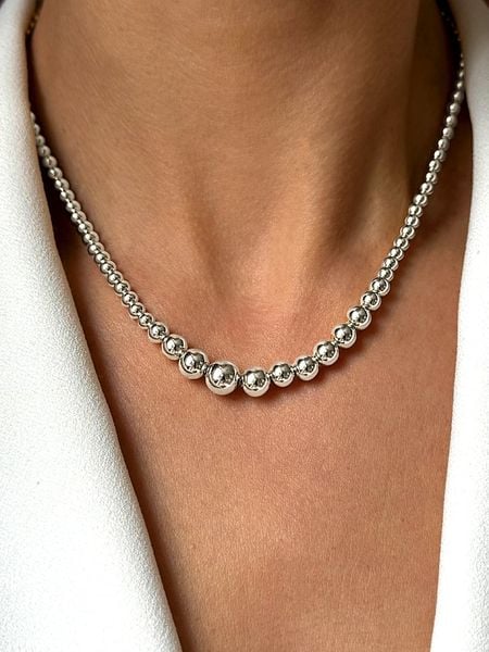 Eclat d'Argent Srebrny naszyjnik z elementami ozdobnymi - dł. 40 cm rozmiar: onesize. Szare naszyjniki Eclat d'Argent, z materiału, srebrne. Za 304.99 zł.