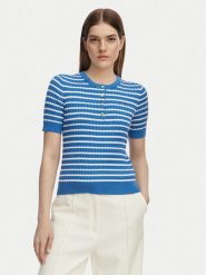 Tommy Hilfiger Sweter WW0WW49613 Niebieski Slim Fit. Niebieskie swetry Tommy Hilfiger, xs, bez wzorów, z bawełny, bez ramiączek. Za 529.99 zł.