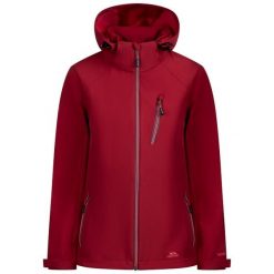 Damska kurtka turystyczna Trespass Persephone. Czerwone kurtki przejściowe sportowe Trespass, xs, bez wzorów, z elastanu, z kapturem, trekkingowe. Za 476.55 zł.
