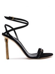 Elisabetta Franchi Sandały SA-71L-66E2-V760 Czarny. Czarne sandały Elisabetta Franchi, bez wzorów, ze skóry, bez obcasa, na szpilce, bez zapięcia. Za 3,249.00 zł.