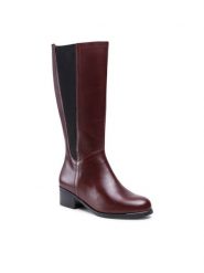 Go Soft Kozaki RST-AUGUSTA-11A Bordowy. Czerwone kozaki GO SOFT, bez wzorów, ze skóry, bez obcasa, na słupku, bez zapięcia. Za 379.99 zł.