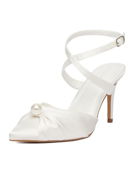 DeeZee Szpilki CEO-CD23029-13 Biały. Białe szpilki DeeZee, bez wzorów, z materiału, bez obcasa, na szpilce, bez zapięcia. Za 149.99 zł.