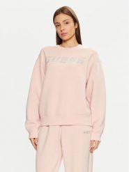 Guess Bluza V4BQ15 K7UW2 Różowy Regular Fit. Czerwone bluzy Guess, xl, z aplikacjami, z wiskozy, bez ramiączek, bez kaptura. Za 219.99 zł.