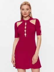 Pinko Sukienka dzianinowa 101227 A0TU Czerwony Regular Fit. Czerwone sukienki Pinko, l, bez wzorów, z dzianiny, bez kołnierzyka, bez ramiączek. Za 1,089.00 zł.