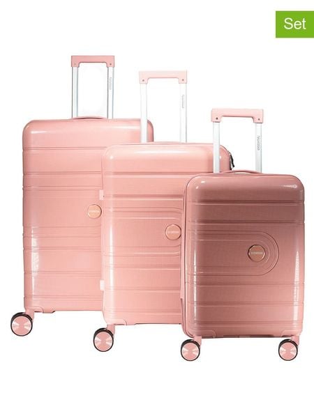 Geographical Norway 3-częściowy zestaw "Savage" w kolorze jasnoróżowym rozmiar: onesize. Różowe walizki Geographical Norway. Za 391.99 zł.