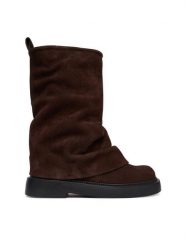 Bronx Botki Harl-Eyy 47648-OC Brązowy. Brązowe botki Bronx, bez wzorów, ze skóry, bez obcasa, na płaskiej podeszwie, bez zapięcia. Za 799.99 zł.