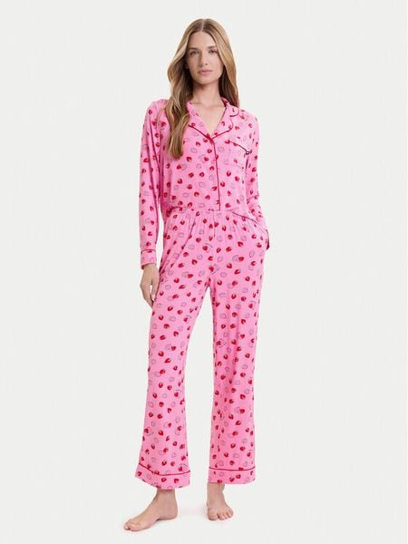 Kate Spade Piżama KSI82756 Różowy Relaxed Fit. Czerwone piżamy Kate Spade, m, bez wzorów, bez kołnierzyka, bez ramiączek. Za 459.99 zł.