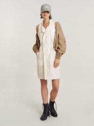 G-Star Sukienka w kolorze białym rozmiar: L. Białe sukienki G-Star, na co dzień, l, bez wzorów, z bawełny, retro, bez kołnierzyka, bez ramiączek, midi, proste. Za 336.61 zł.