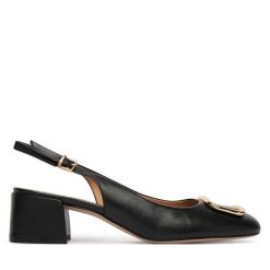 Czółenka HÖGL. Czarne czółenka Högl, bez wzorów, bez obcasa, bez zapięcia. Za 749.99 zł.