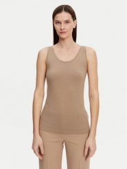Marc O'Polo Top 503 2001 50001 Beżowy Slim Fit. Brązowe topy Marc O'Polo, xs, bez wzorów, z bawełny, bez kołnierzyka, bez ramiączek. Za 69.99 zł.