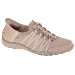Buty sportowe Sneakersy damskie, Slip-ins: Breathe Easy - Roll With Me. Brązowe buty sportowe lifestyle Skechers, bez wzorów, bez zapięcia, trekkingowe, skechers sport. Za 349.99 zł.
