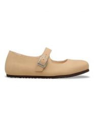 Birkenstock Skórzane baleriny "Santa Clarit" w kolorze beżowym rozmiar: 38. Brązowe baleriny Birkenstock, bez wzorów, bez obcasa, bez zapięcia. Za 487.72 zł.