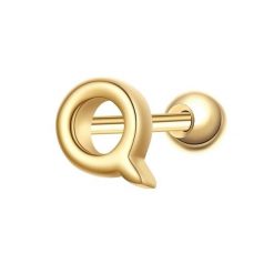 Glanzstücke München Piercing Litera Q ze srebra próby 925 w kolorze zlotym Kolczyki 1 ct Damski. Żółte kolczyki Glanzstücke München, pozłacane. Za 110.49 zł.