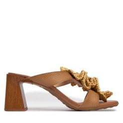 Klapki Hispanitas. Brązowe klapki Hispanitas, bez wzorów, bez obcasa, bez zapięcia. Za 609.99 zł.