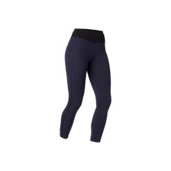 Legginsy Gym & Pilates piping 7/8 510 damskie. Czarne legginsy DOMYOS, bez wzorów, z bawełny. Za 59.99 zł.