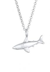 Elli Damski naszyjnik z zawieszką Shark Ocean Summer Trend w pozłacanym srebrze próby 925 Sterling Silver Naszyjniki 1 ct. Szare naszyjniki Elli, z materiału, pozłacane. Za 249.89 zł.
